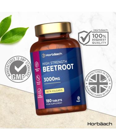 Horbaach Beetroot Extract 3000mg 180 Vegan Tablets Beetroot Extract Supplement Nitric oxide Horbach - Buy Online on GoSupps.com