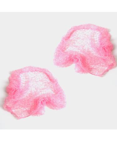 2x Heavy Duty Pink Slumber Hair Net - Light Elasticated Mesh Styling Sleep In Net