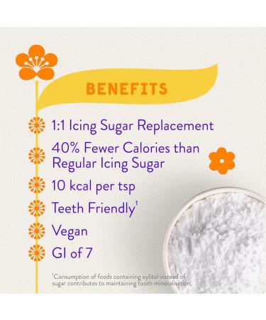 BONRAW Natural Sweetener Silver Birch Xylitol Sugar Free Icing Sugar 500g - Premium Icing Powder for Decoration - Buy Online on GoSupps.com