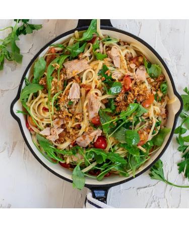 Shines Wild Irish Albacore Tinned Tuna in Spring Water - Low Carb & High Protein Canned Tuna - Ideal for Keto Diet - Hand Filleted - High in Omega 3 - Gluten Free - 12 x 111g Cans - Buy Online on GoSupps.com