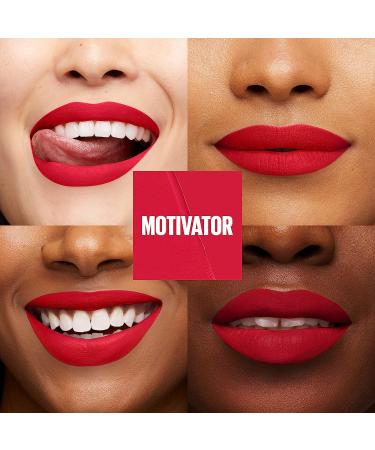 Maybelline Super Stay Matte Ink Lipstick in Motivator Red | Long Lasting & Transfer Proof Lip Makeup | Moodmakers Collection | 0.17 Fl Oz (Pack of 1) - Buy Online on GoSupps.com