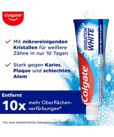 Colgate Sensation White Toothpaste 12x75ml | Gentle Spot Removal for Enamel | Brighten Your Smile - Buy Online on GoSupps.com