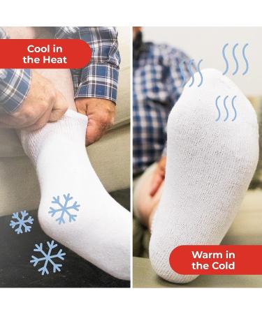 Men's Ultra-Soft Diabetic Socks 2 Pair (Black, Size 9-12) - Seamless, Moisture-Wicking, Breathable - Neuropathy & Circulation Support - Buy Online on GoSupps.com