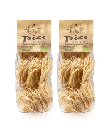 Morelli Pici Pasta di Toscana - Gourmet Italian Pasta - Organic Pici Noodles - Thick Organic Pasta Nests Made in Italy from Durum Wheat Semolina - 17.6oz (500g) - Pack of 2 17.6 Ounce (Pack of 2)
