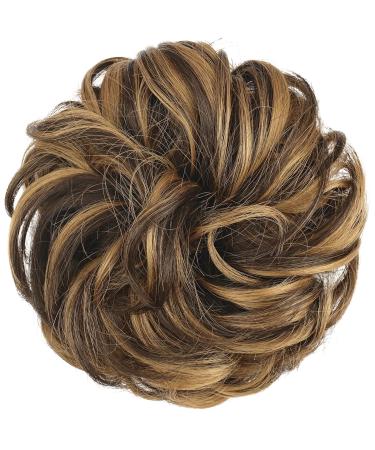 Buy Fine Hair Part with Rubber Band - Large Dutt Hair Tubes Chocolate Brown & Caramel Blonde Synthetic Hair Extensions for Women & Girls - 55g - Buy Online on GoSupps.com