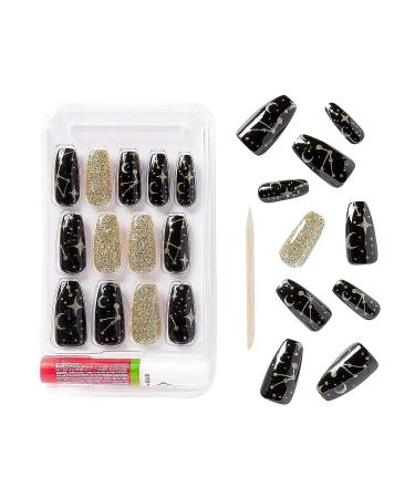Gold Finger Gel Glam Design Press On Nails Kit - Long Length (GD16) - Buy Online on GoSupps.com
