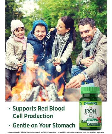 Nature's Truth Easy Iron 28mg 90 Count - Essential Iron Supplement for Daily Health - Buy Online on GoSupps.com
