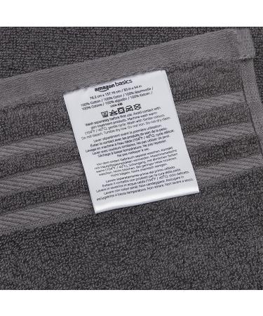 Amazon Basics 2-Pack Dark Gray Cotton Bath Towels with 30% Recycled Content - Buy Online on GoSupps.com