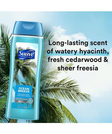Suave Essentials Gentle Body Wash Ocean Breeze - Vitamin E & Algae Extract - 18 oz - Refreshing Clean for All Skin Types - Buy Online on GoSupps.com