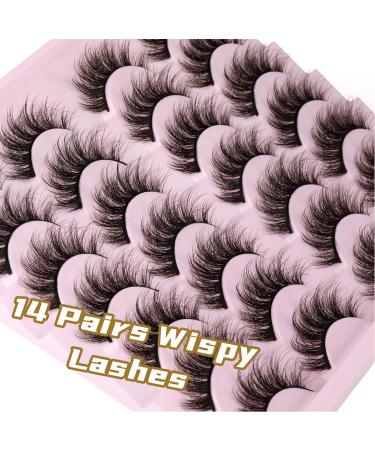 14 Pairs Wispy Lashes Fluffy Eye Lashes Natural Look 5D Volume 16mm Fake Eyelashes Pack by TNFVLONEINS B01 - Buy Online on GoSupps.com