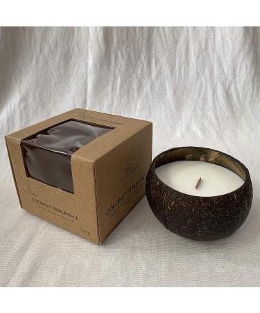 Jasmine Scented Coconut Bowl Candle | 14oz Premium Soy | Eco-Friendly Aromatherapy & Home D cor | Wood Wicked Natural Coconut Shell Candle - Buy Online on GoSupps.com