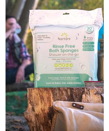 Rinse Free Sponge Bath Wipes 90-Pack | Extra Large No Rinse Body Wipes | Disposable On-The-Go Cleaning Cloths | for Kids Adults Elder Care Gym Travel | 3x30 Count Packs - Buy Online on GoSupps.com