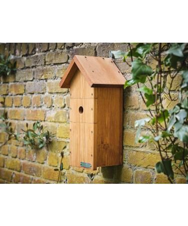 Green Feathers Large Wooden Deluxe Bird Box - Waterproof & Ventilated - 32mm Hole - Ideal for Variety of Birds - Easy Installation - Buy Online on GoSupps.com