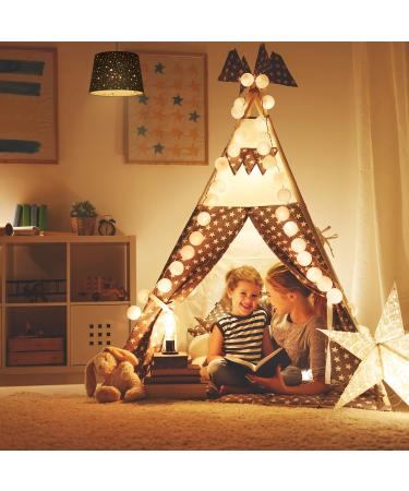 Relaxdays Children's Room Lamp - Starry Sky Hanging Lampshade for Boys & Girls | E27 Mint Fabric Shade - Buy Online on GoSupps.com