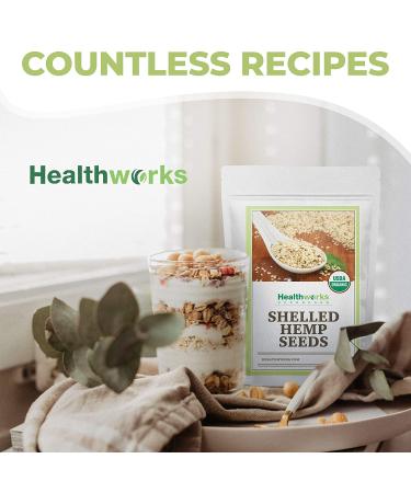 Healthworks Organic Shelled Hemp Seeds - 32 Ounces | Omega 3 & 6, Fiber, Protein | Canadian/European Sourced | Great for Shakes, Smoothies, Oatmeal - Buy Online on GoSupps.com