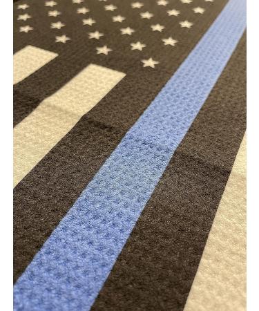 PakedDeals Thin Blue Line Flag Microfiber Golf Bag Towel 22.5 X 15 - Velour Waffle Pattern, Grommet, Carabiner - Buy Online on GoSupps.com