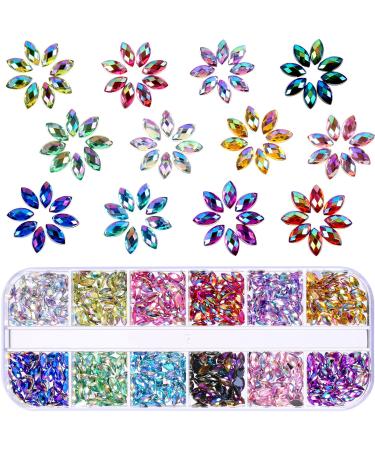 TecUnite 4000 Pieces Glass Flatback Gemstones Round Flat Back