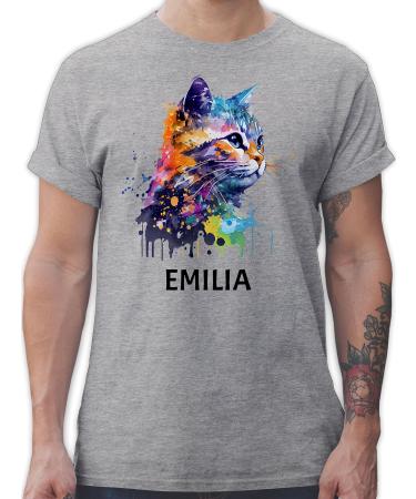 Gift with names personalized by shirtracer - t -shirt men - cat cat citten cats cats cat katzenlhaberer 09 gray mottled 4xl large sizes