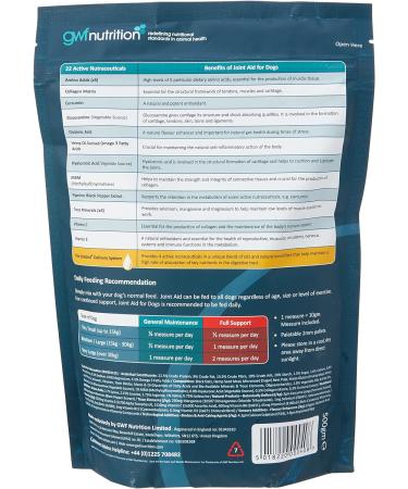 GWF Nutrition Joint Aid for Dogs Hip & Joint Supplement for Dogs to Support Active and Ageing Joints and Muscles All Ages and Breeds 500 g Pouch 500 g (Pack of 1) - Buy Online on GoSupps.com