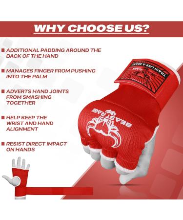 Buy Beast Rage Boxing Bandages - 75cm Padded Elastic MMA Wraps for Fast Boxing Training Muay Thai & UFC - Red | Men's Women's & Children's Sizes - Buy Online on GoSupps.com