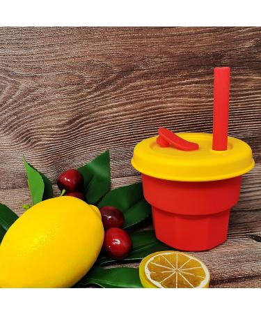 Farship Lifestyle Kids Cup with Straw and Lid - Reusable 12oz Silicone Mug for Teens - Spill-proof, Shatter-proof, BPA Free - Dishwasher Safe Tumbler for Children - Orange & Red 11oz - Buy Online on GoSupps.com