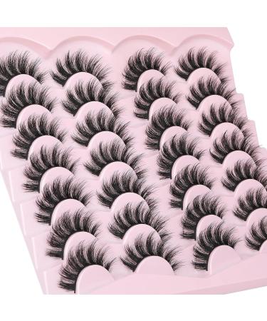 Fluffy Mink Wispy False Eyelashes 14 Pairs - FANXITON Natural Lashes (6B) - 16mm - Buy Online on GoSupps.com