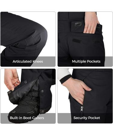 Wantdo Women's Mountain Insulated Snow Waterproof Ski Pants, Medium Black - Buy Online on GoSupps.com