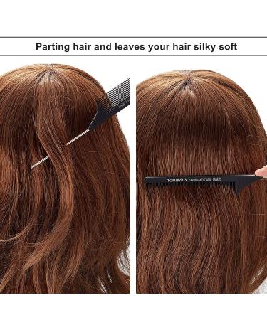 12-Piece Carbon Fiber and Stainless Steel Hair Parting Comb Set for Braids and Styling - Black - Buy Online on GoSupps.com