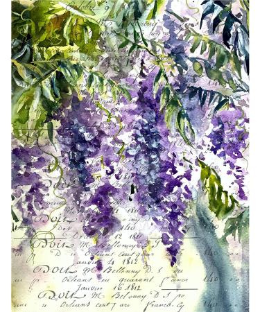 Lilac Theme Mulberry Rice Paper 8x10.5 inch - 6 Unique Printed Images, 30gsm Fiber, Decoupage & Mixed Media Crafts - Buy Online on GoSupps.com