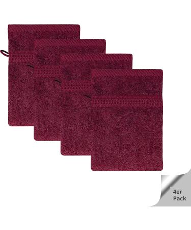 Buy Class Home Collection Washing Gloves - 100% Cotton 4-Pack 500 g/m | Bordeaux 16x21 cm | Fantry Washcloth Set - International Shipping Available - Buy Online on GoSupps.com