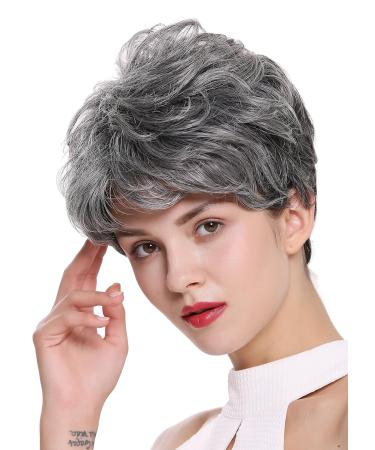 WIG ME UP DW-2700-DF1202 | Short Backcombed Voluminous Wavy Grey Mix Ladies Wig - Stylish Grey-Black Blend for All Occasions - Buy Online on GoSupps.com