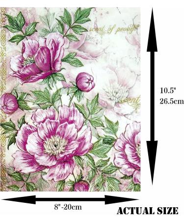 Vintage Flower Theme Mulberry Rice Paper 8x10.5 inch - 6 Different Printed Images for Decoupage Crafts and Mixed Media Art - Buy Online on GoSupps.com