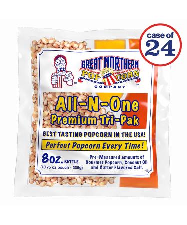 Great Northern Popcorn Company Movie Theater Style Popcorn Packs - 24 Pre-Measured All-in-One Kernel, Salt, Oil Packets for Popcorn Machines - Buy Online on GoSupps.com