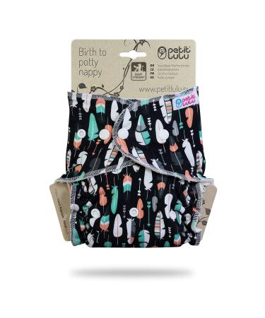 Petit Lulu One Size Diaper (5-16 kg) Snaps (Feathers & Arrows)