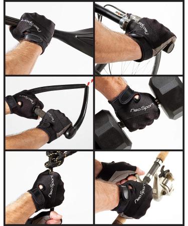 NeoSport 1.5mm 3/4 Fingerless Neoprene Gloves - Unisex Design for Biking and Sailing - Black, X-Large - Buy Online on GoSupps.com