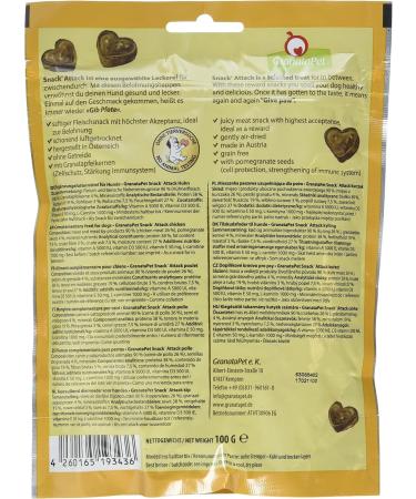 Granapet Snack 'Attack Huhn - 100g Dog Treats Cereal & Sugar-Free Soft Snacks (Pack of 2) - Healthy Chicken Dog Chews - Buy Online on GoSupps.com