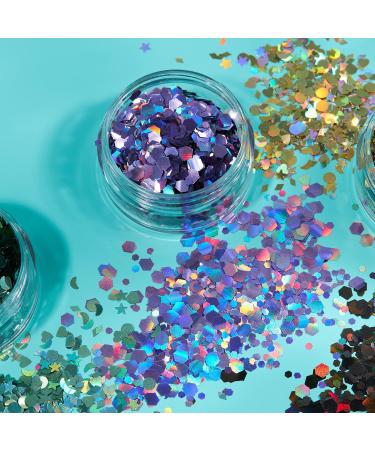 Moon Glitter Holographic Black Glitter Shapes - 3g - Cosmetic Festival Makeup for Face, Body, Nails, Hair, and Lips - Buy Online on GoSupps.com