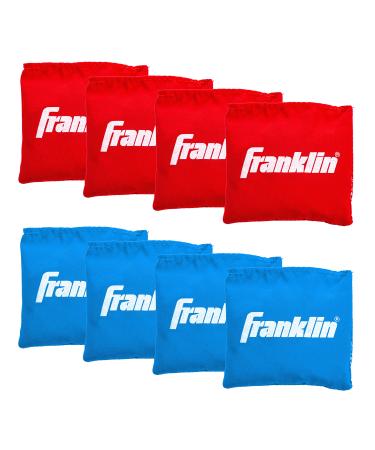 Franklin Sports Replacement Cornhole Bean Bags - Red + Blue Bean Bag Toss Bags - Includes (8) Bean Bags - (4) Red + (4) Blue Cornhole Bean Bag Replacements - 3.5" x 3.5"