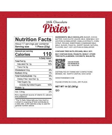 Fannie May Pixies Milk Chocolate Covered Caramel with Pecans Gift Box - 14 oz - Buy Online on GoSupps.com