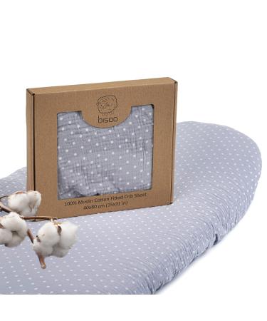 Bisoo 37x80 / 40x80 fertilizer sheet stroller - 100% Musselin fertilizer sheet Adjustable for baking cocks cover mosesk rbe - compatible with Julius Z llner dreamland Alvi Fabimax - Polka Dot Print 40x80 cm Baby Blue - Buy Online on GoSupps.com