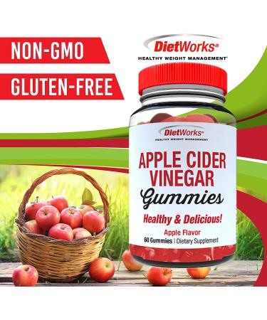 Buy DietWorks Apple Cider Vinegar Gummies - 60 Apple Flavor Gummies for Weight Loss & Detox - Buy Online on GoSupps.com