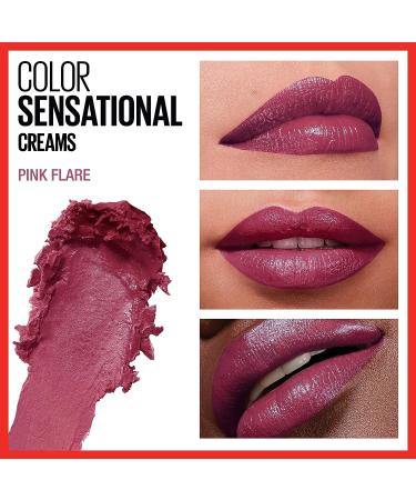Maybelline Color Sensational Lipstick  Lip Makeup  Cream Finish  Hydrating Lipstick  Nude  Pink  Red  Plum Lip Color  Pink Flare  0.15 oz  (Packaging May Vary) 255 PINK FLARE 0.15 Ounce (Pack of 1) - Buy Online on GoSupps.com