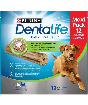 Purina DentaLife Maxi - Maxi Pack - Daily Oral Hygiene - 426 g - 12 Chew Sticks for Large Dogs - Pack of 5 - Buy Online on GoSupps.com