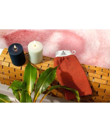 Dream Skin Exfoliating Glove - Tunisian Scrubbing Cloth for Bath and Shower - 100% Viscose Fiber - Brick Red - 1pc - Buy Online on GoSupps.com