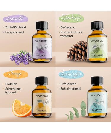 Woodfjord Sauna Infusion Set Bio Classic - 4 Organic Fragrances & Oils (100ml) for Authentic Sauna Experience | Premium Air Test Set - Buy Online on GoSupps.com