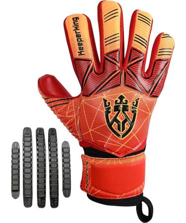 KeeperKing Goalkeeper Gloves for Adults & Kids - 4mm Finger Protection Removable FingaSave Unisex Multiple Sizes & Colors - Buy Online on GoSupps.com