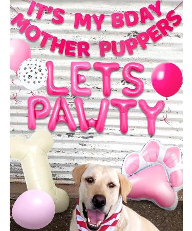 JeVenis Dog Birthday Party Balloon Garland Kit - Pawty Supplies for Puppy Birthday Celebration - Pink Dog Decorations - Buy Online on GoSupps.com