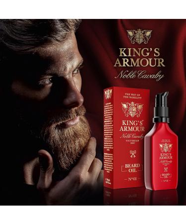 King s Armour Beard Oil - Softens Strengthens & Grows | Jojoba Argan & Sweet Almond | Refreshing Scent - 1.69 oz International Shipping - Buy Online on GoSupps.com