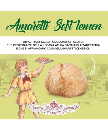 Cloister of Saronno Amaretti Del Chiostro Al Lemon 900g Soft Amaretti With Lemon Taste Amaretti De Saronno Individually Wrapped Maxi Size Packaging - Buy Online on GoSupps.com