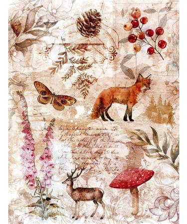 Woodland Theme Mulberry Rice Paper 8x10.5 inch - 6 Unique Designs for Decoupage and Mixed Media Crafts - Buy Online on GoSupps.com